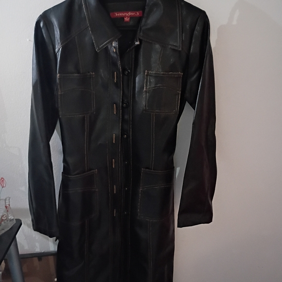 Jackets & Blazers - Women's Black Faux Leather Coat